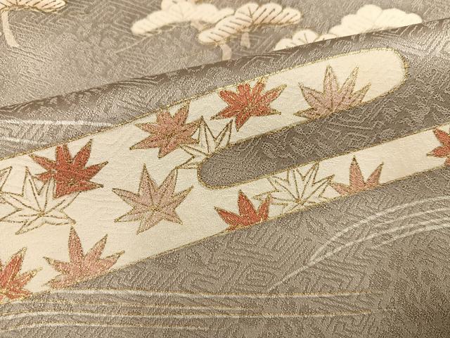平和屋着物●訪問着 友禅 駒刺繍 エ霞草花文 金彩 正絹 逸品 AABF8145ph