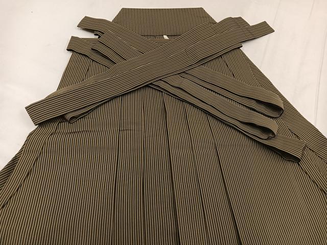 平和屋着物●男性　本場神代仙台平　馬乗り袴　縞　正絹　逸品　AABF8146ph