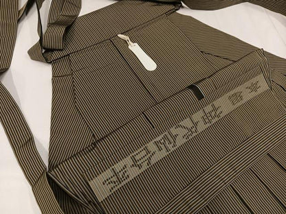 平和屋着物●男性　本場神代仙台平　馬乗り袴　縞　正絹　逸品　AABF8146ph