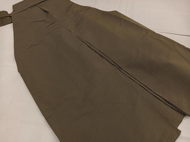 平和屋着物●男性　本場神代仙台平　馬乗り袴　縞　正絹　逸品　AABF8146ph