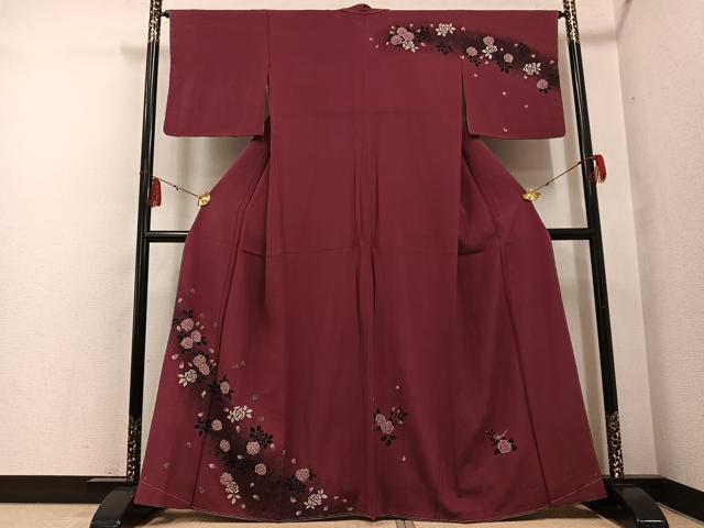 平和屋着物●訪問着 花鳥文 薔薇 正絹 逸品 未使用 AABF8148ph
