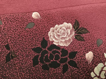 平和屋着物●訪問着 花鳥文 薔薇 正絹 逸品 未使用 AABF8148ph