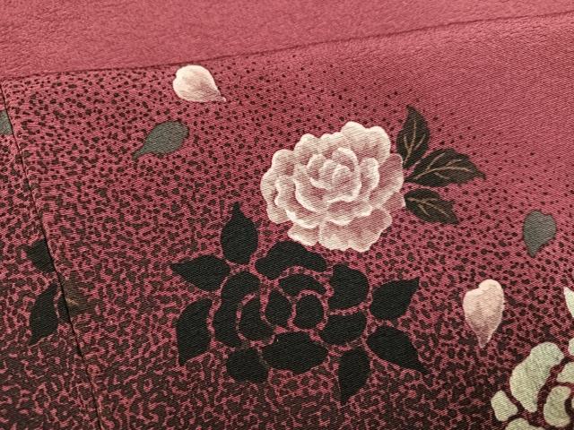 平和屋着物●訪問着 花鳥文 薔薇 正絹 逸品 未使用 AABF8148ph