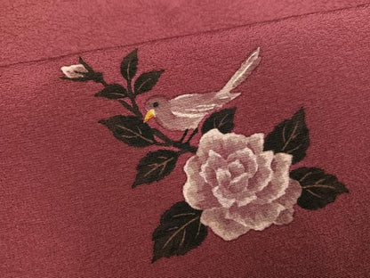 平和屋着物●訪問着 花鳥文 薔薇 正絹 逸品 未使用 AABF8148ph