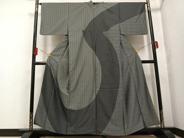 平和屋着物●お召 訪問着 舞蝶流線文 正絹 逸品 AABF8150ph