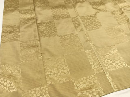 平和屋着物●お召 市松地紋 正絹 逸品 未使用 AABF8151ph