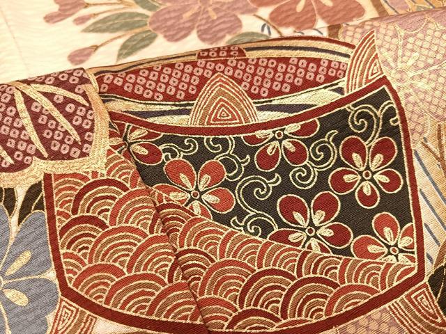 平和屋着物●豪華振袖 駒刺繍 草花文 暈し染め 金彩 正絹 逸品 AABF8153ph