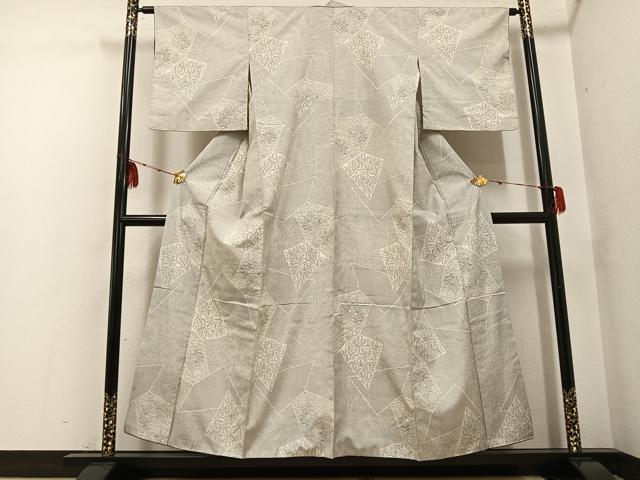 平和屋着物●本場大島紬 白大島 120亀甲 草花文 正絹 逸品 AABF8155ph