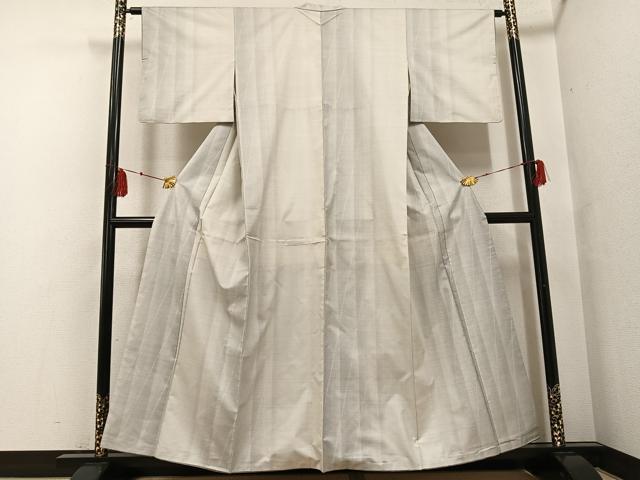平和屋着物●本場大島紬 白大島 カタス9マルキ 間道 正絹 逸品 AABF8156ph