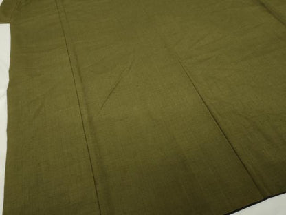 平和屋着物●男性 紬 アンサンブル 色無地 璃寛茶色 正絹 逸品 AABF8165ck