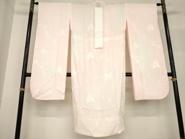 平和屋着物●振袖用長襦袢 無双仕立て 舞蝶文 暈し染め 正絹 逸品 AABF8167ck