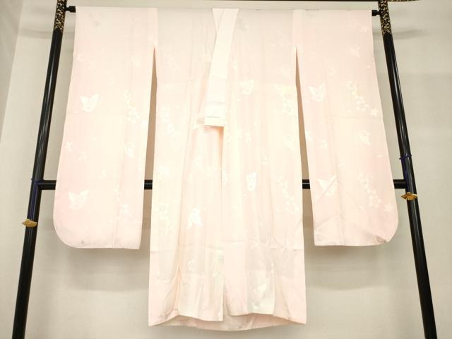 平和屋着物●振袖用長襦袢 無双仕立て 舞蝶文 暈し染め 正絹 逸品 AABF8167ck