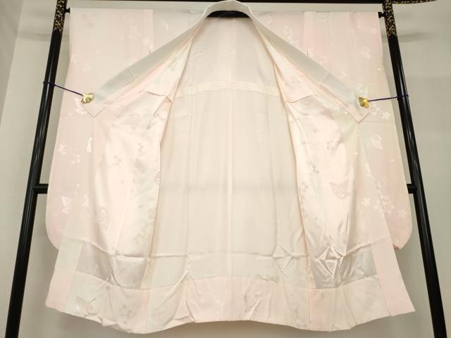 平和屋着物●振袖用長襦袢 無双仕立て 舞蝶文 暈し染め 正絹 逸品 AABF8167ck