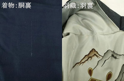 平和屋着物●男性 本場大島紬 アンサンブル 長襦袢(無双仕立て)セット 100亀甲 総詰め 正絹 逸品 AABF8168ck