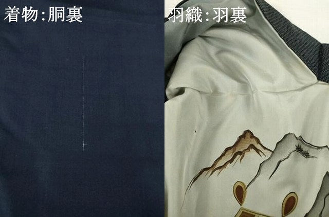 平和屋着物●男性 本場大島紬 アンサンブル 長襦袢(無双仕立て)セット 100亀甲 総詰め 正絹 逸品 AABF8168ck