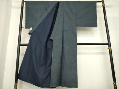 平和屋着物●男性 本場大島紬 アンサンブル 長襦袢(無双仕立て)セット 100亀甲 総詰め 正絹 逸品 AABF8168ck
