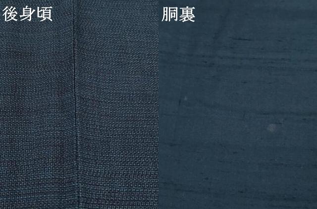 平和屋着物●男性　綿薩摩　東郷織物謹製　手織　160亀甲　實篤　永江明夫(正藍染)　160亀甲　綿　逸品　AABF8172ck