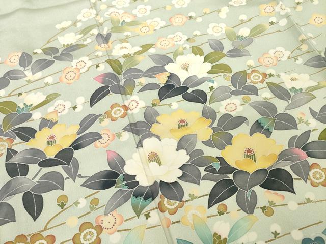 平和屋着物●訪問着 友禅 作家物 枝花文 正絹 逸品 AABF8173ck