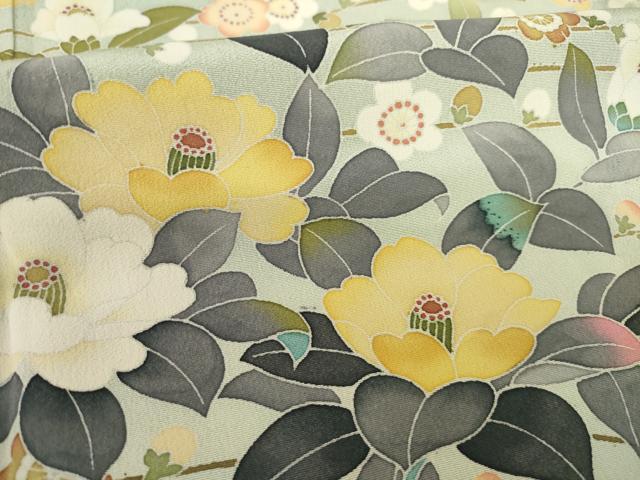 平和屋着物●訪問着 友禅 作家物 枝花文 正絹 逸品 AABF8173ck