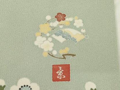 平和屋着物●訪問着 友禅 作家物 枝花文 正絹 逸品 AABF8173ck