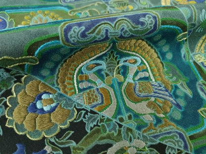 平和屋着物●前田仁仙　仁仙更紗　訪問着　刺繍　更紗花鳥文　正絹　逸品　AABF8175ck