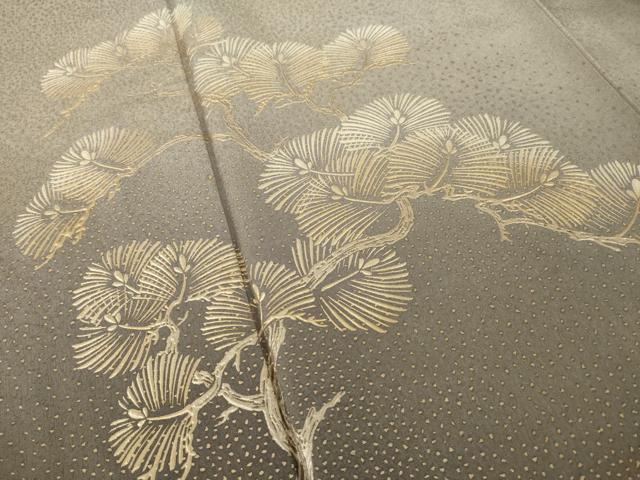 平和屋着物●金彩友禅 卓越技能者・名工・和田光正 訪問着 夢蒔絵 松 暈し染め 金彩 正絹 逸品 AABF8176ck