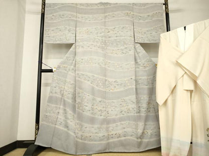 平和屋着物●訪問着 長襦袢(袷)セット 総刺繍 中国三大刺繍 汕頭刺繍 スワトウ刺繍 相良刺繍 吉祥花文 さが美扱い 逸品 未使用 AABF8178ck