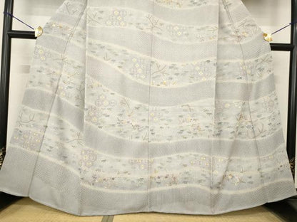平和屋着物●訪問着 長襦袢(袷)セット 総刺繍 中国三大刺繍 汕頭刺繍 スワトウ刺繍 相良刺繍 吉祥花文 さが美扱い 逸品 未使用 AABF8178ck