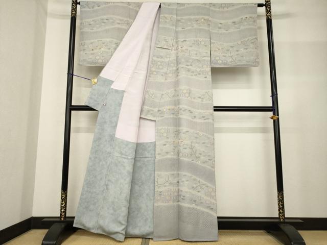 平和屋着物●訪問着 長襦袢(袷)セット 総刺繍 中国三大刺繍 汕頭刺繍 スワトウ刺繍 相良刺繍 吉祥花文 さが美扱い 逸品 未使用 AABF8178ck