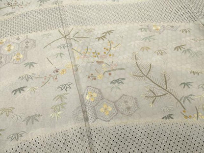 平和屋着物●訪問着 長襦袢(袷)セット 総刺繍 中国三大刺繍 汕頭刺繍 スワトウ刺繍 相良刺繍 吉祥花文 さが美扱い 逸品 未使用 AABF8178ck