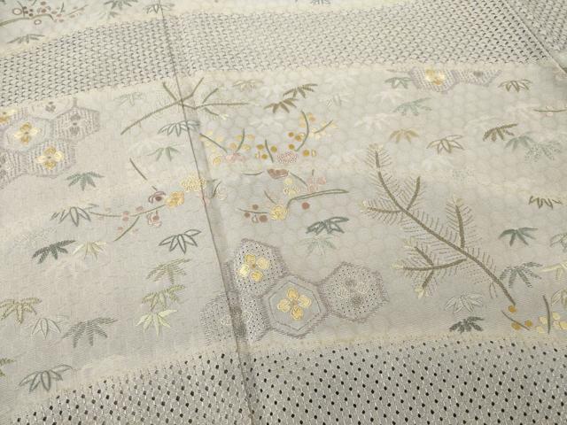 平和屋着物●訪問着 長襦袢(袷)セット 総刺繍 中国三大刺繍 汕頭刺繍 スワトウ刺繍 相良刺繍 吉祥花文 さが美扱い 逸品 未使用 AABF8178ck