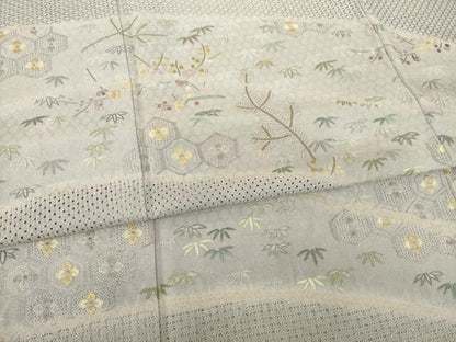 平和屋着物●訪問着 長襦袢(袷)セット 総刺繍 中国三大刺繍 汕頭刺繍 スワトウ刺繍 相良刺繍 吉祥花文 さが美扱い 逸品 未使用 AABF8178ck