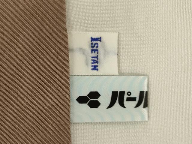 平和屋着物●結城紬　結城ちぢみ　今幡部　小倉太々　色無地　銀煤竹色　伊勢丹扱い　証紙付き　正絹　逸品　AABF8182ck