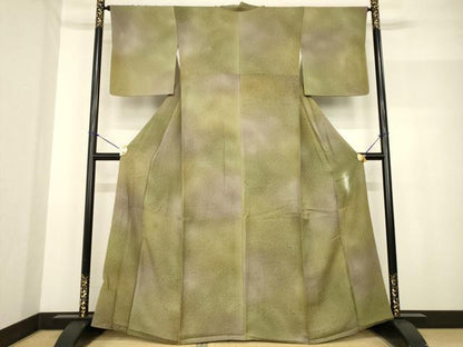 平和屋着物●染色作家　斉藤三才　小紋　霞文　暈し染め　正絹　逸品　AABF8184ck