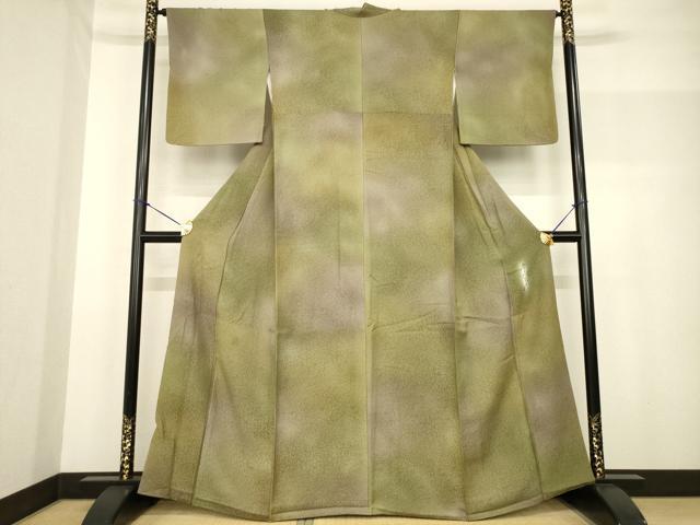 平和屋着物●染色作家　斉藤三才　小紋　霞文　暈し染め　正絹　逸品　AABF8184ck