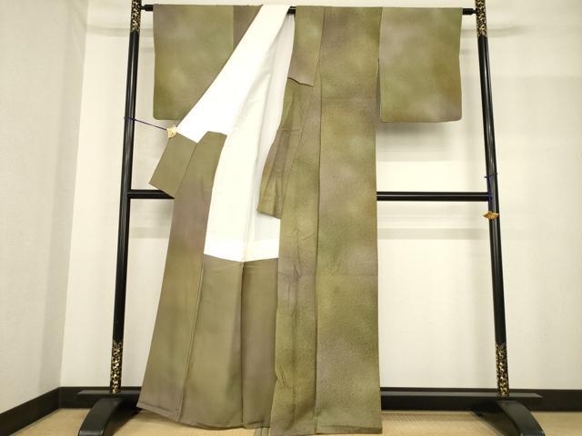 平和屋着物●染色作家　斉藤三才　小紋　霞文　暈し染め　正絹　逸品　AABF8184ck