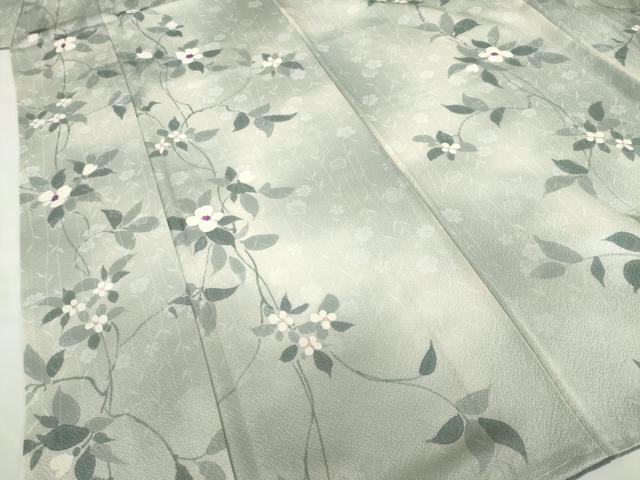平和屋着物●上質な小紋　手描き　花蔦草文　暈し染め　正絹　逸品　未使用　AABF8187ck