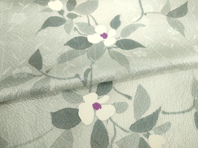 平和屋着物●上質な小紋　手描き　花蔦草文　暈し染め　正絹　逸品　未使用　AABF8187ck