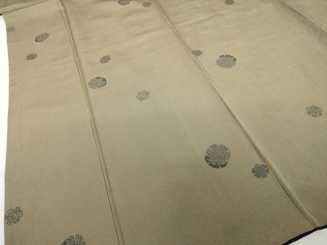 平和屋着物●上質な小紋　雪輪　万筋　黒橡色×薄香色　正絹　逸品　AABF8192ck