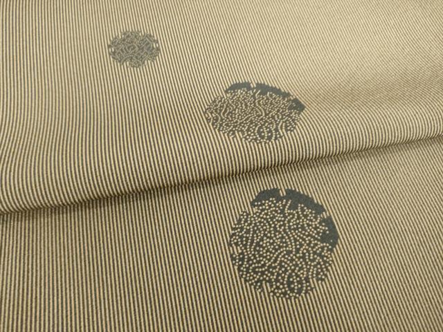 平和屋着物●上質な小紋　雪輪　万筋　黒橡色×薄香色　正絹　逸品　AABF8192ck