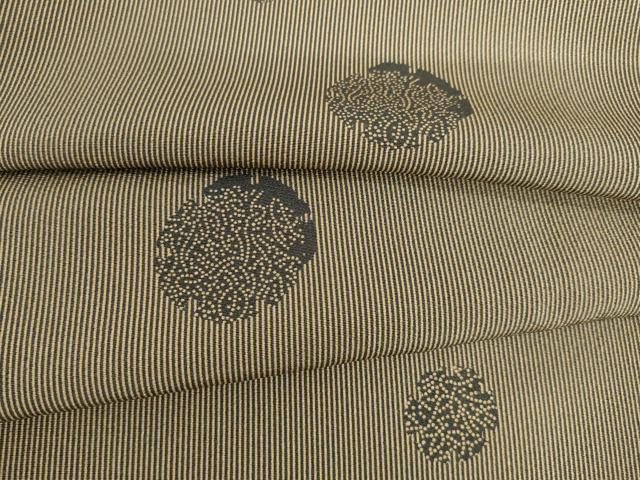 平和屋着物●上質な小紋　雪輪　万筋　黒橡色×薄香色　正絹　逸品　AABF8192ck