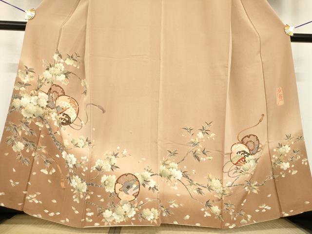 平和屋着物●現代アンティーク　貝島はるみ　綺麗伝説　訪問着　花鼓文　暈し染め　正絹　逸品　AABF8193ck