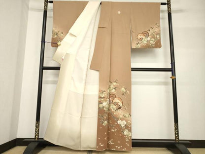 平和屋着物●現代アンティーク　貝島はるみ　綺麗伝説　訪問着　花鼓文　暈し染め　正絹　逸品　AABF8193ck