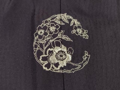 平和屋着物●色無地　黒紅色　洗える着物　AABF8194ck
