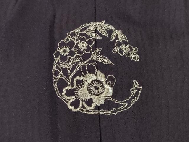 平和屋着物●色無地　黒紅色　洗える着物　AABF8194ck
