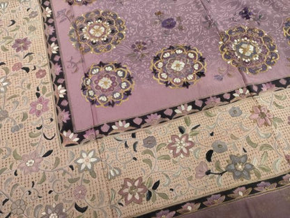 平和屋着物●訪問着　中国三大刺繍　スワトウ刺繍　汕頭刺繍　飾花文　金糸　正絹　逸品　AABF8196ck