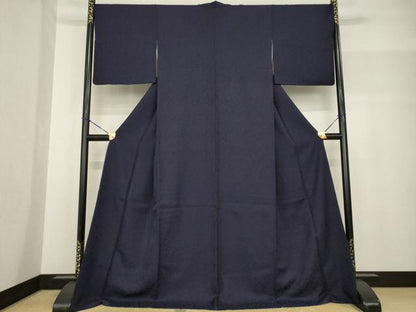 平和屋着物●藍染工房・こんや 全国阿波藍染染織作家協会会員 松本輝夫 色無地 黒紅色 ますいわ屋扱い ロング丈 正絹 逸品 AABF8197ck