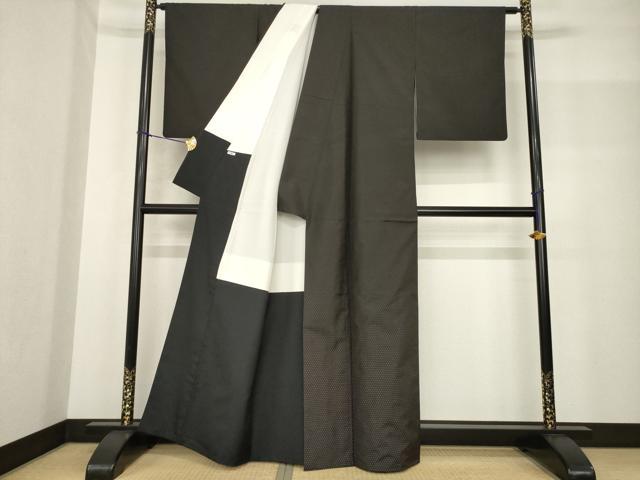 平和屋着物●本場大島紬　染大島　鱗文様　正絹　逸品　AABF8204ck