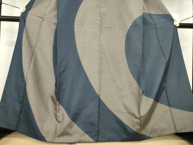 平和屋着物●本場大島紬　染大島　訪問着　幾何学文様　正絹　逸品　AABF8205ck