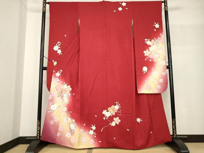 平和屋着物●豪華振袖　刺繍　舞桜　暈し染め　金彩　三越扱い　正絹　逸品　AABF8207ck